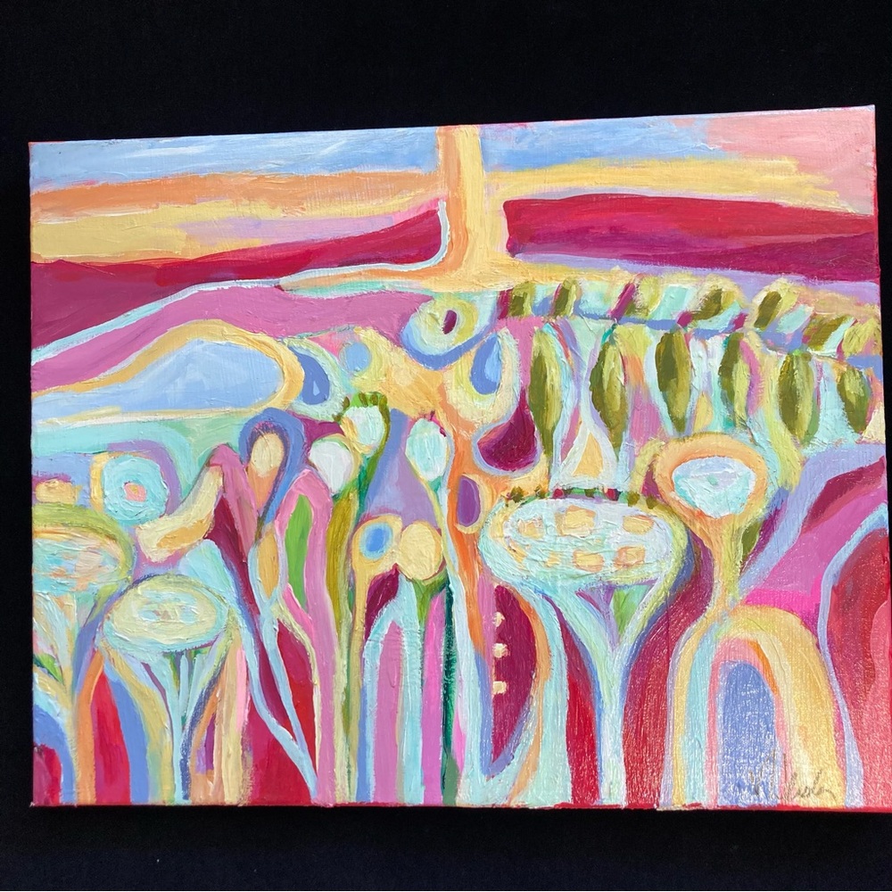 Island Garden “An Original ,Large acrylic Painting 20”x16”